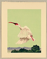Hideaki Tatehori born 1956 - Flying Japanese Crested Ibis - artelino Art Auctions. Hideaki Tatehori born 1956 - Flying Japanese Crested Ibis