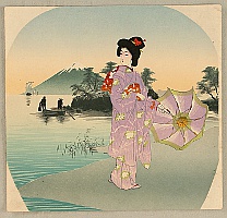 Unknown - Beauty and Mt. Fuji - artelino Art Auctions. Unknown - Beauty and Mt. Fuji