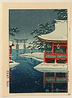 Koitsu Tsuchiya 1870-1949 - Miyajima in Snow - artelino Art Auctions. Koitsu Tsuchiya 1870-1949 - Miyajima in Snow