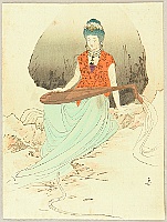 Hanko Kajita 1870-1917 - Goddess and Snake - artelino Art Auctions. Hanko Kajita 1870-1917 - Goddess and Snake