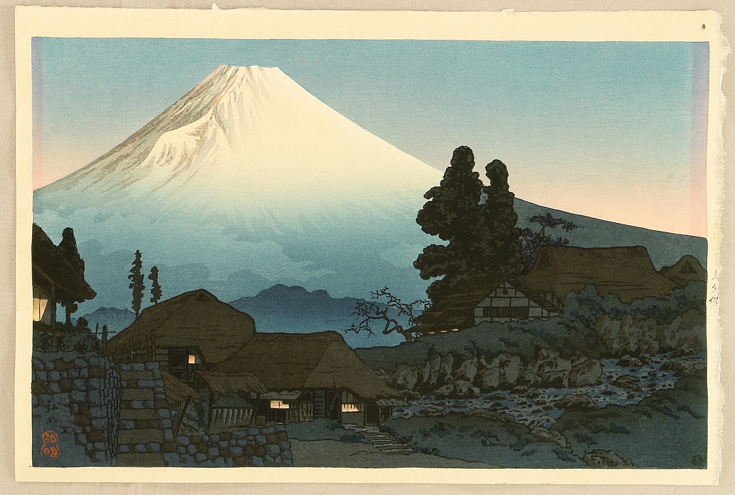 Shotei Takahashi: Fuji From Mizukubo, Evening Scene - Japanese Art