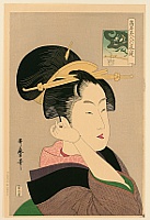 Utamaro Kitagawa 1750-1806 - Beauty in Purple Kimono - artelino Art Auctions. Utamaro Kitagawa 1750-1806 - Beauty in Purple Kimono