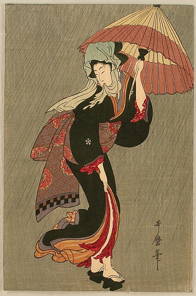 Utamaro Kitagawa 1750-1806 - Beauty in the Rain