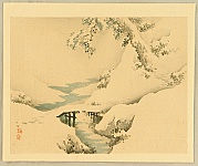 Bairei Kono 1844-1895 - Bairei Gadan - Snow covered Bridge - artelino Art Auctions. Bairei Kono 1844-1895 - Bairei Gadan - Snow covered Bridge