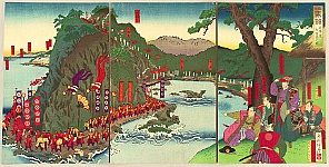 Shogetsu Kojima active 1880-1890 - Shogun views his Troop - artelino Art Auctions. Shogetsu Kojima active 1880-1890 - Shogun views his Troop