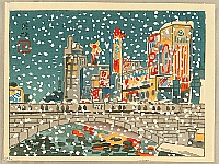 Hideo Nishiyama 1911-1989 - Doutonbori in Osaka - artelino Art Auctions. Hideo Nishiyama 1911-1989 - Doutonbori in Osaka