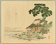 Bairei Kono 1844-1895 - Bairei Gadan - Farm land in Rain - artelino Art Auctions. Bairei Kono 1844-1895 - Bairei Gadan - Farm land in Rain