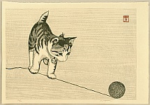 Masaharu Aoyama 1893-1969 - Kitten and Yarn - artelino Art Auctions. Masaharu Aoyama 1893-1969 - Kitten and Yarn