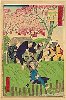Hiroshige III Utagawa 1842-1894 - Humorous Scenes at the Famous Places of Tokyo - Taken by Kappa Monster - artelino Art Auctions. Hiroshige III Utagawa 1842-1894 - Humorous Scenes at the Famous Places of Tokyo - Taken by Kappa Monster