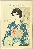 Shinsui Ito 1898-1972 - One Hundred Beauties in Takasago-zome Light Kimono - Beauty and Round Fan - artelino Art Auctions. Shinsui Ito 1898-1972 - One Hundred Beauties in Takasago-zome Light Kimono - Beauty and Round Fan