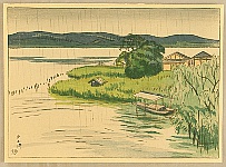 Hakuho Hirano 1879-1957 - Rain Scene - artelino Art Auctions. Hakuho Hirano 1879-1957 - Rain Scene