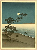 Yoshimune Arai 1873-1945 - Suma Beach at Night - artelino Art Auctions. Yoshimune Arai 1873-1945 - Suma Beach at Night