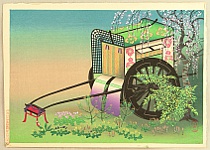Bakufu Ono 1888-1976 - Ox cart - right - artelino Art Auctions. Bakufu Ono 1888-1976 - Ox cart - right