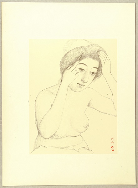 Goyo Hashiguchi 1880-1921 - Combing Hair - artelino Art Auctions. Goyo Hashiguchi 1880-1921 - Combing Hair