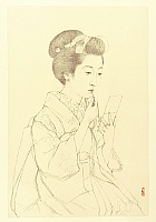 Goyo Hashiguchi 1880-1921 - Lipstick - artelino Art Auctions. Goyo Hashiguchi 1880-1921 - Lipstick
