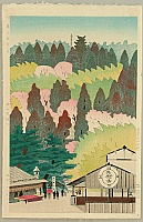 Hideo Nishiyama 1911-1989 - Spring in Chomei Temple - artelino Art Auctions. Hideo Nishiyama 1911-1989 - Spring in Chomei Temple