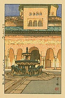 Hiroshi Yoshida 1876-1950 - Court of Lions - Alhambra - artelino Art Auctions. Hiroshi Yoshida 1876-1950 - Court of Lions - Alhambra