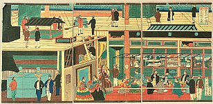 Yoshikazu Utagawa active ca.1850-70 - Inside of a Steam Boat - artelino Art Auctions. Yoshikazu Utagawa active ca.1850-70 - Inside of a Steam Boat