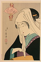 Utamaro Kitagawa 1750-1806 - Beauty with Cloth - artelino Art Auctions. Utamaro Kitagawa 1750-1806 - Beauty with Cloth