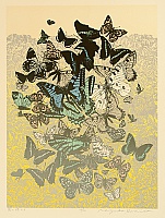 Chizuko Yoshida born 1924 - Butterflies in a Meadow - artelino Art Auctions. Chizuko Yoshida born 1924 - Butterflies in a Meadow