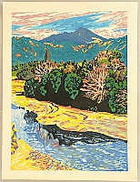 Hiroshi Ueda 1933 - - Riverside in Autumn - artelino Art Auctions. Hiroshi Ueda 1933 - - Riverside in Autumn