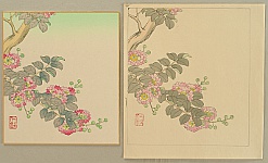 Nisaburo Ito 1910-1988 - Craoe Myrtle - Watercolor and Trial Proof - artelino Art Auctions. Nisaburo Ito 1910-1988 - Craoe Myrtle - Watercolor and Trial Proof