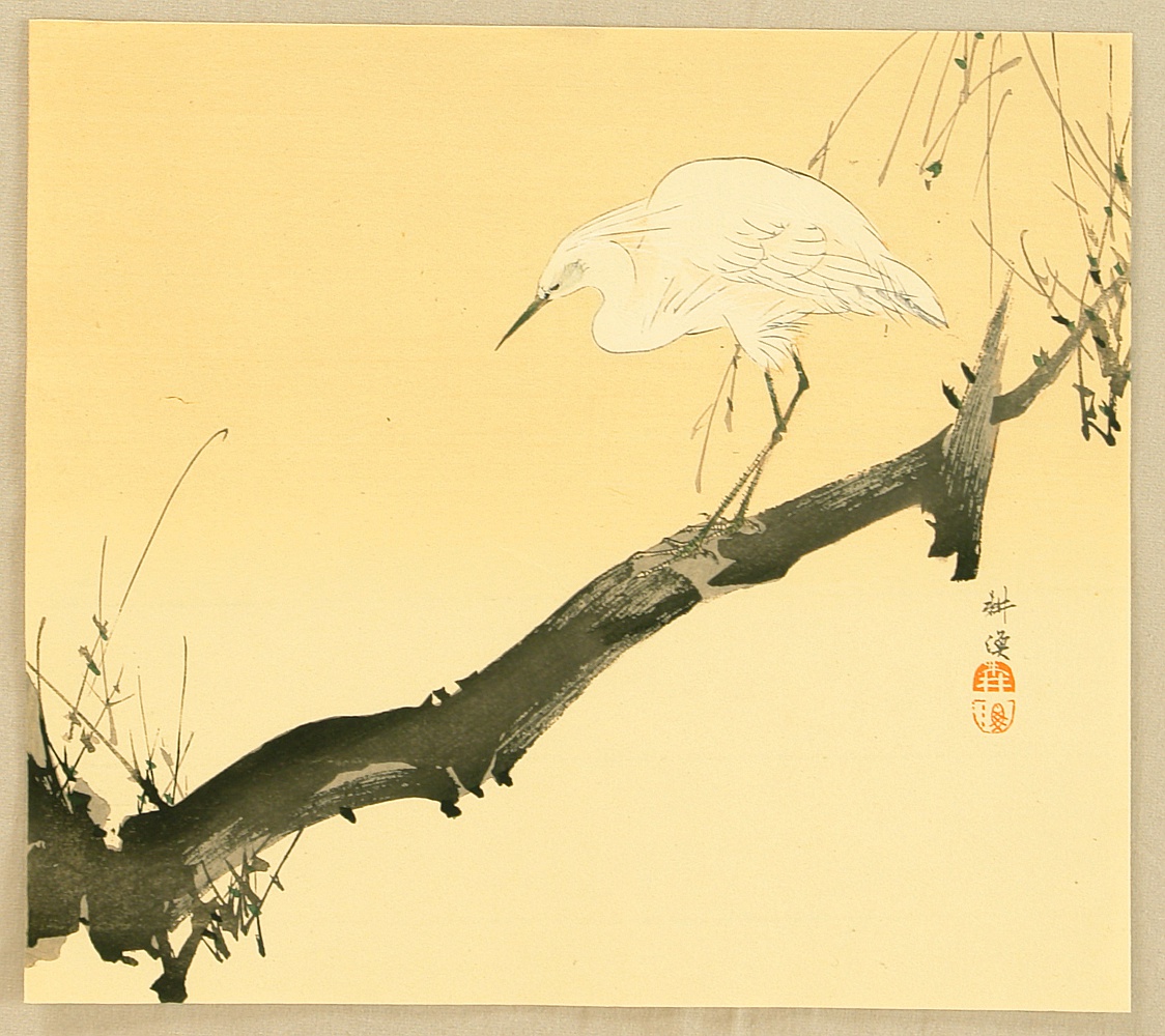 Tsukioka Kogyo: White Heron - Artelino - Ukiyo-e Search