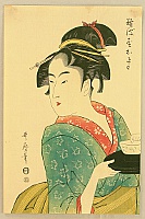 Utamaro Kitagawa 1750-1806 - Beauty and Tea Cup - artelino Art Auctions. Utamaro Kitagawa 1750-1806 - Beauty and Tea Cup
