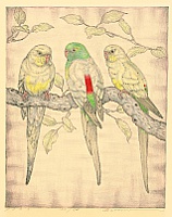 Wasaburo Hattori born 1930 - Parrots - artelino Art Auctions. Wasaburo Hattori born 1930 - Parrots