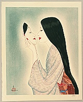 Keiichi Takasawa 1914-1984 - Beauty with Mask - artelino Art Auctions. Keiichi Takasawa 1914-1984 - Beauty with Mask