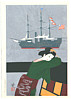 Iku Nagai 20th century - Girl and Foreign Ship - artelino Art Auctions. Iku Nagai 20th century - Girl and Foreign Ship
