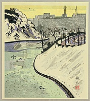 Yoshio Takagi 1923 - 2001 - Riverside in Winter - artelino Art Auctions. Yoshio Takagi 1923 - 2001 - Riverside in Winter