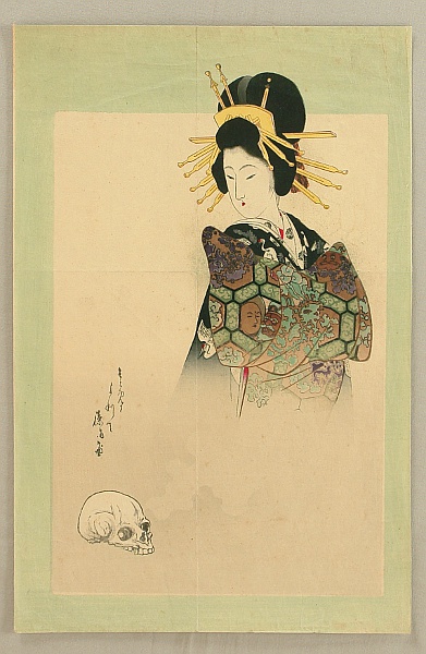 Eisen Tomioka 1864-1905 - Beauty and Skull
