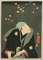 Kunisada Utagawa 1786-1865 - Under Plum Blossoms at Night