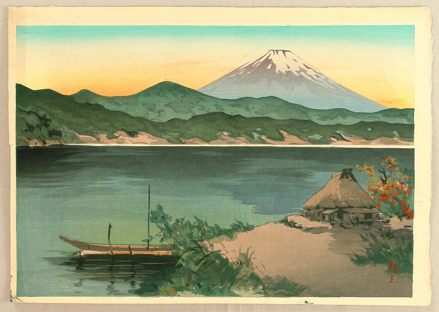 Maeda Masao: Lake Shore in the Morning — 湖畔の朝 - Japanese