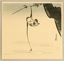 Gekko Ogata 1859-1920 - Monkey and the Moon Reflection - artelino Art Auctions. Gekko Ogata 1859-1920 - Monkey and the Moon Reflection