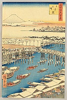 Hiroshige Ando 1797-1858 - 100 Famous Views of Edo - Nihonbashi, Clearing after Snow - artelino Art Auctions. Hiroshige Ando 1797-1858 - 100 Famous Views of Edo - Nihonbashi, Clearing after Snow