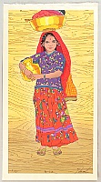 Ryusei Okamoto born 1949 - Children of Asia - Going to a Fountain - India - artelino Art Auctions. Ryusei Okamoto born 1949 - Children of Asia - Going to a Fountain - India