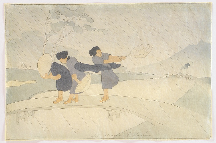 Bertha Lum 1869-1954 - Wind and Rain - artelino Art Auctions. Bertha Lum 1869-1954 - Wind and Rain