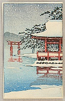 Unknown - Torii in Miyajima in a Snowy Day - artelino Art Auctions. Unknown - Torii in Miyajima in a Snowy Day