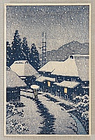 Unknown - Village Street in a Snowy Evening - artelino Art Auctions. Unknown - Village Street in a Snowy Evening
