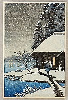 Unknown - Villager in a Snowy Evening - artelino Art Auctions. Unknown - Villager in a Snowy Evening