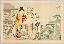 Chikanobu Toyohara 1838-1912 - Twelve Months - Camelia - artelino Art Auctions. Chikanobu Toyohara 1838-1912 - Twelve Months - Camelia