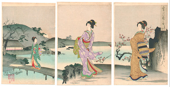 Chikanobu Toyohara 1838-1912 - The Setting Moon