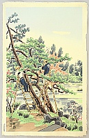 Eiichi Kotozuka 1906-1979 - Lakeside of Kyochi Pond - Gardner in Autumn - artelino Art Auctions. Eiichi Kotozuka 1906-1979 - Lakeside of Kyochi Pond - Gardner in Autumn