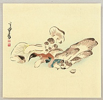 Sadanobu II Hasegawa 1848-1886 - Mushrooms - artelino Art Auctions. Sadanobu II Hasegawa 1848-1886 - Mushrooms