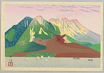 Hideo Nishiyama 1911-1989 - Twilight in Sakurajima - artelino Art Auctions. Hideo Nishiyama 1911-1989 - Twilight in Sakurajima