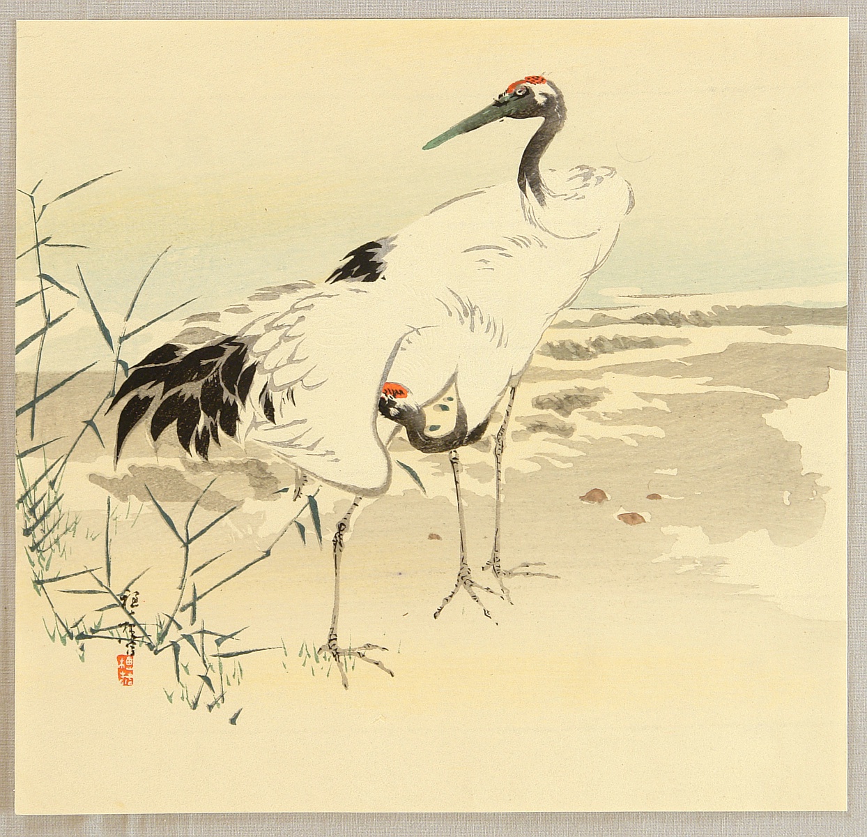 酒井抱一: Cranes - Artelino - 浮世絵検索