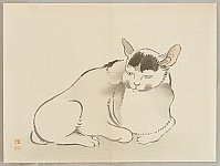 Gyokusho Kawabata 1842-1914 - Cat with Blue Eyes - artelino Art Auctions. Gyokusho Kawabata 1842-1914 - Cat with Blue Eyes