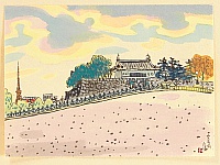 Nisaburo Ito 1910-1988 - Foreground of the Imperial Palace - watercolor painting - artelino Art Auctions. Nisaburo Ito 1910-1988 - Foreground of the Imperial Palace - watercolor painting